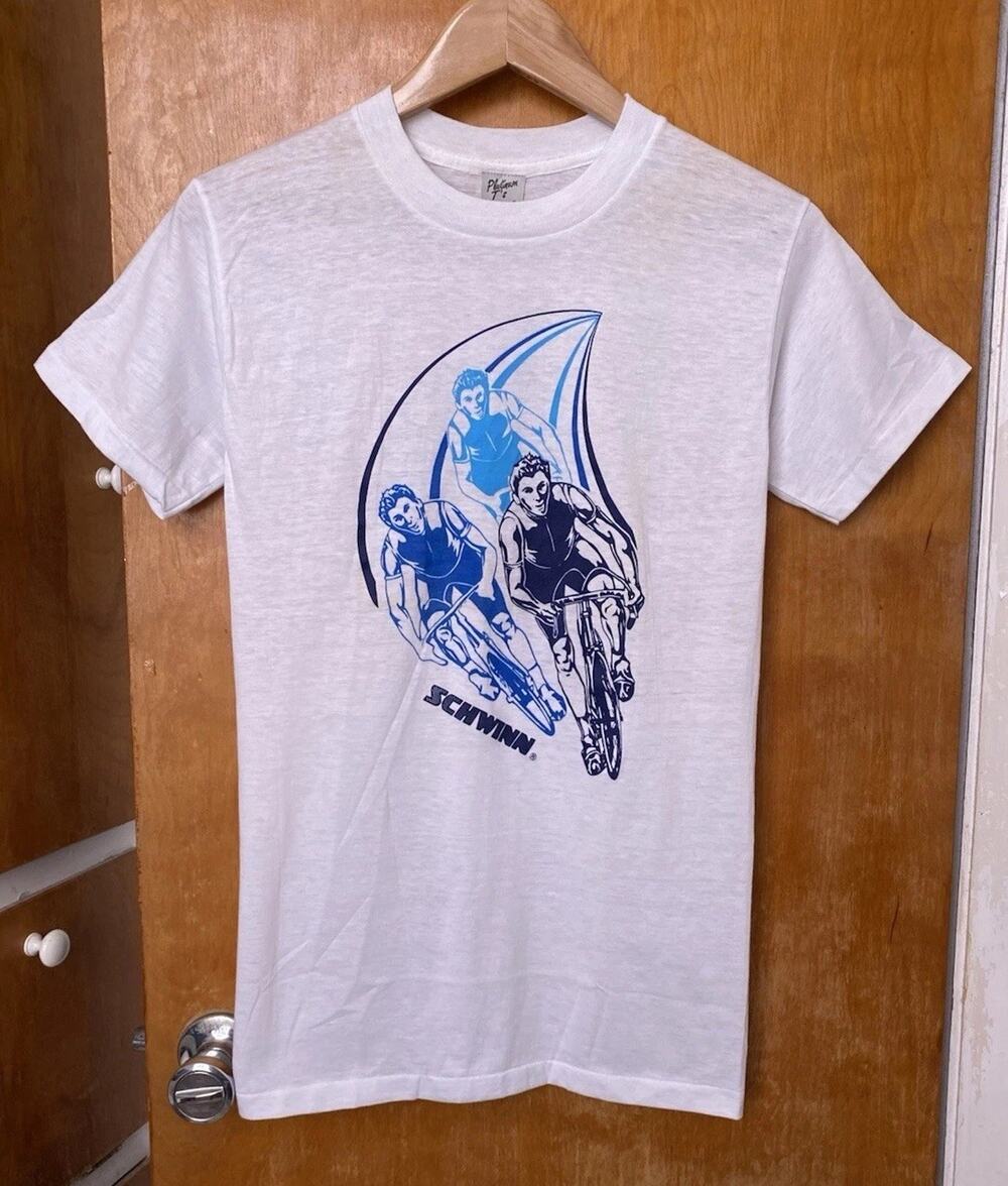 Vintage 70s 80s SCHWINN bikes Bicycle Thin Single Stitch Cycling T Shirt Sz S M